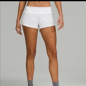 Lululemon white speed up shorts